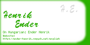 henrik ender business card
